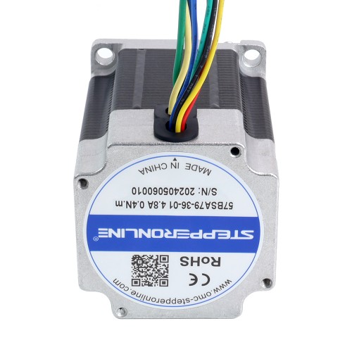 36V 3000RPM 0.4Nm 126W 4.80A 57x57x79mm BLDC 모터 - 57BSA79-36-01 | StepperOnline