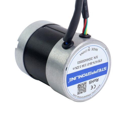 36V 3000RPM 0.32Nm 101W 3.80A Φ57x73.5mm BLDC 모터 - 57BYA74-36-01 | StepperOnline