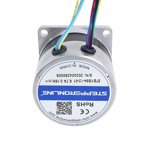 12V 3000RPM 0.16Nm 50W 6.70A 57x57x53.5mm BLDC 모터 - 57BYB54-12-01 | StepperOnline