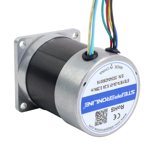 24V 3000RPM 0.29Nm 91W 5.20A 57x57x73.5mm BLDC 모터 - 57BYB74-24-01 | StepperOnline