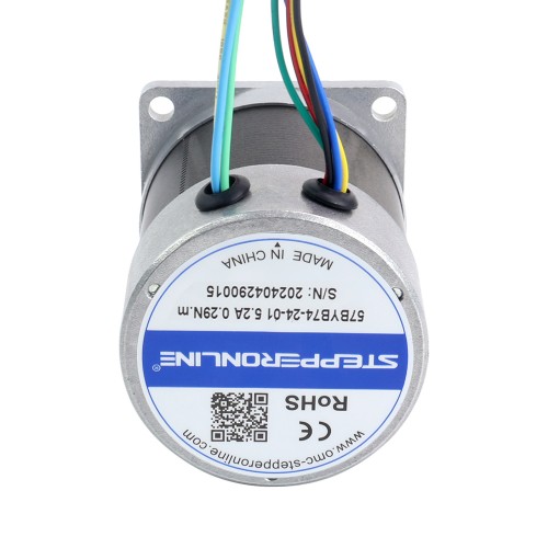 24V 3000RPM 0.29Nm 91W 5.20A 57x57x73.5mm BLDC 모터 - 57BYB74-24-01 | StepperOnline