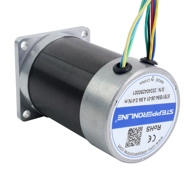 36V 3000RPM 0.41Nm 129W 4.90A 57x57x93.5mm BLDC 모터 - 57BYB94-36-01 | StepperOnline