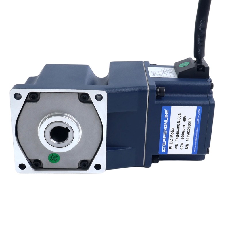 48V 40W 100RPM 기어드 BLDC 모터 2.76Nm(390.20oz.in) 30:1 직각 기어박스 - F4B40-48GN-30S/4GN30RC | StepperOnline AU