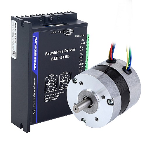 BLDC 모터 및 드라이버 키트 67W 24V 4000RPM 0.16Nm(22.66oz.in) - K-510B24-67W | StepperOnline