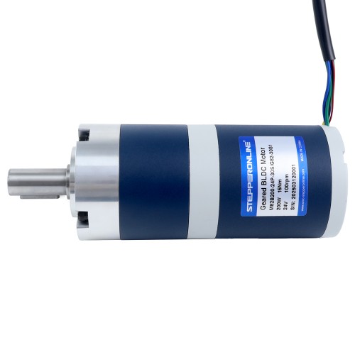 24V 200W 100RPM 기어드 브러시리스 DC 모터 15.00Nm(2124.17oz.in) 30:1 플래너터리 기어박스 - M82B200-24P-30S/G82-30S1 | StepperOnline