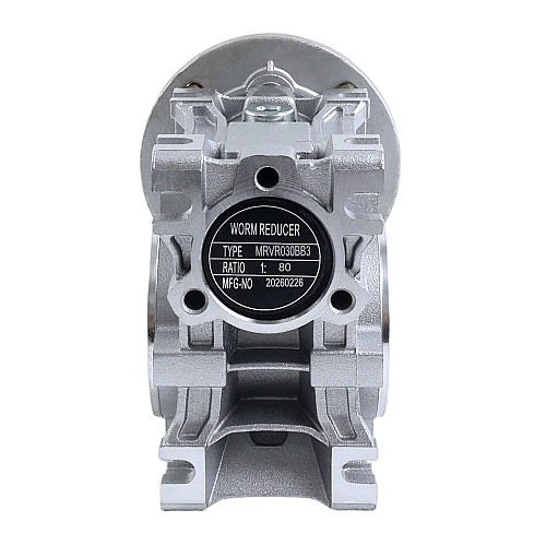 MRVR030 웜 드라이브 기어박스 80:1 비율 φ9mm 입력 샤프트 56B14 모터 입력 플랜지 포함