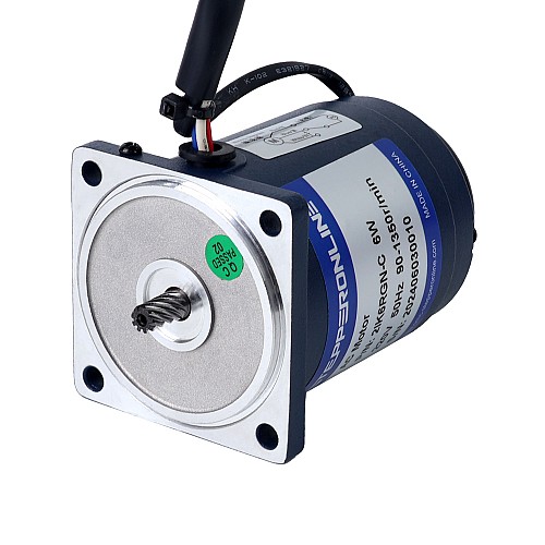 6W 220VAC 50Hz 0.9-13.5RPM 2.89Nm(409.26oz.in) 플랜지 60mm 스퍼 기어박스 단상 AC 가변 속도 모터 - 2IK6RGN-C/2GN100K | StepperOnline