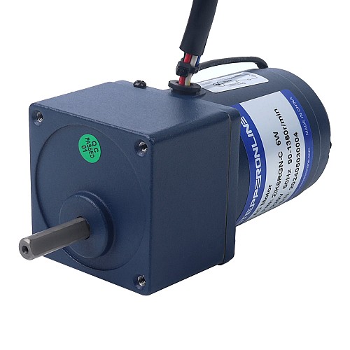 6W 220VAC 50Hz 0.9-13.5RPM 2.89Nm(409.26oz.in) 플랜지 60mm 스퍼 기어박스 단상 AC 가변 속도 모터 - 2IK6RGN-C/2GN100K | StepperOnline
