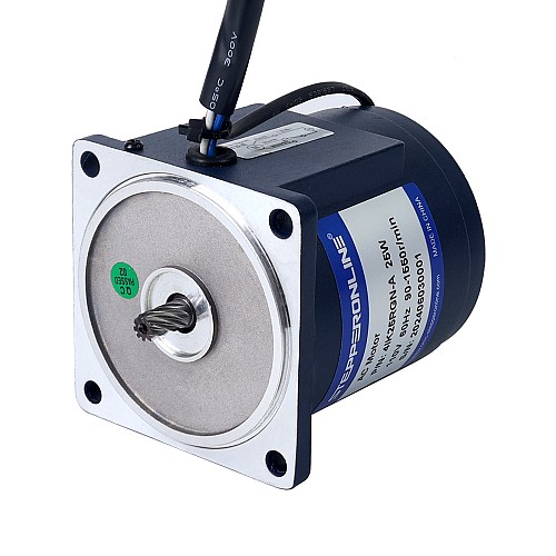 25W 110VAC 60Hz 9-155RPM 1.30Nm(184.09oz.in) 플랜지 80mm 직각 기어박스 단상 AC 가변 속도 모터 - 4IK25RGN-A/4GN10RC | StepperOnline