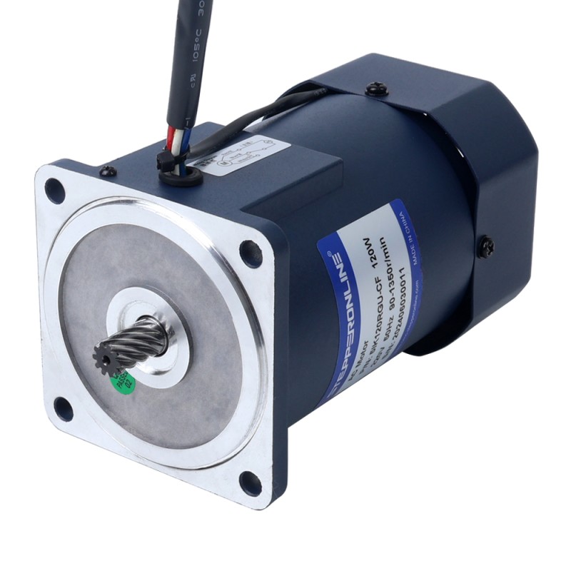 120W 220VAC 50Hz 4.5-67.5RPM 12.00Nm(1699.32oz.in) 플랜지 90mm 직각 기어박스 단상 AC 가변 속도 모터 - 5IK120RGU-CF/5GU20RC | StepperOnline