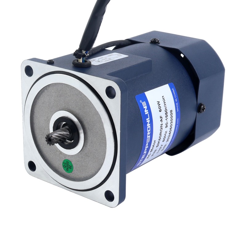 60W 110VAC 60Hz 9-155RPM 2.86Nm(405.01oz.in) 플랜지 90mm 스퍼 기어박스 단상 AC 가변 속도 모터 - 5IK60RGN-AF/5GN10K | StepperOnline