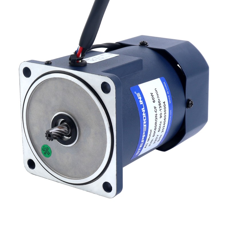 60W 220VAC 50Hz 4.5-67.5RPM 5.92Nm(838.34oz.in) 플랜지 90mm 스퍼 기어박스 단상 AC 가변 속도 모터 - 5IK60RGN-CF/5GN20K | StepperOnline