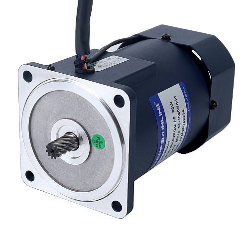 90W 110VAC 60Hz 3-51.67RPM 10.43Nm(1477.01oz.in) 플랜지 90mm 스퍼 기어박스 단상 AC 가변 속도 모터 - 5IK90RGU-AF/5GU30KB | StepperOnline