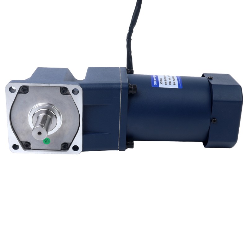 200W 110VAC 60Hz 0.9-15.5RPM 60.00Nm(8496.6oz.in) 플랜지 104mm 직각 기어박스 단상 AC 가변 속도 모터 - 6IK200RGU-AF/6GU100RT | StepperOnline