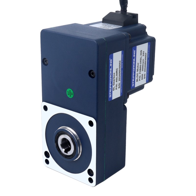 24V 60W 100RPM 4.20Nm(594.77oz.in) 30:1 기어드 브러시리스 DC 모터 중공축 병렬 기어박스 - F4B60-24GL-30S/4GL30RC | StepperOnline UK