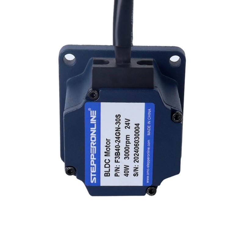 24V 40W 30RPM 기어박스가 있는 브러시리스 DC 모터 5.00Nm(708.06oz.in) 100:1 스퍼 기어박스 - F3B40-24GN-30S/3GN100K | StepperOnline