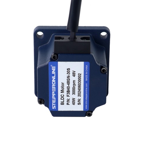 48V 40W 100RPM 기어박스가 있는 브러시리스 DC 모터 2.79Nm(395.10oz.in) 30:1 스퍼 기어박스 - F3B40-48GN-30S/3GN30K | StepperOnline