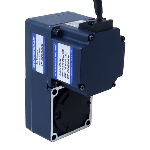 24V 60W 20RPM 21.00Nm(2973.84oz.in) 150:1 기어드 브러시리스 DC 모터 중공축 병렬 기어박스 - F4B60-24GL-30S/4GL150RC | StepperOnline UK
