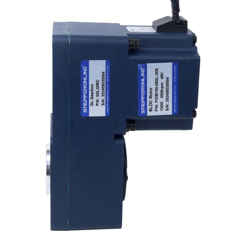 48V 150W 100RPM 10.50Nm(1486.92oz.in) 30:1 기어드 브러시리스 DC 모터 중공축 병렬 기어박스 - F55B150-48GL-30S/5GL30RC | StepperOnline UK