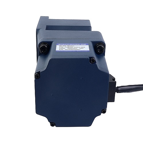 48V 200W 60RPM 기어드 BLDC 모터 21.27Nm(3012.51oz.in) 50:1 직각 기어박스 - F6B200-48GU-30S/6GU50RC | StepperOnline
