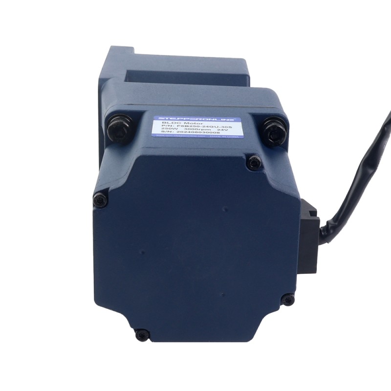 48V 250W 150RPM 기어드 BLDC 모터 11.81Nm(1672.00oz.in) 20:1 직각 기어박스 - F6B250-48GU-30S/6GU20RC | StepperOnline