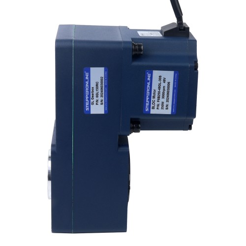 48V 250W 20RPM 70.00Nm(9912.82oz.in) 150:1 기어드 브러시리스 DC 모터 중공축 병렬 기어박스 - F6B250-48GL-30S/6GL150RC | StepperOnline UK