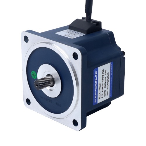 48V 250W 60RPM 기어박스가 있는 브러시리스 DC 모터 26.10Nm(3696.07oz.in) 50:1 스퍼 기어박스 - F6B250-48GU-30S/6GU50K | StepperOnline