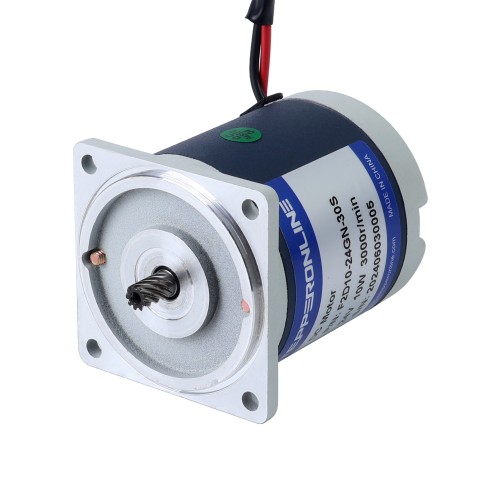 브러시형 24V 10W 1.16Nm(164.27oz.in) 60RPM 50:1 스퍼 기어박스 DC 기어 모터 포함 - F2D10-24GN-30S/2GN50K | StepperOnline