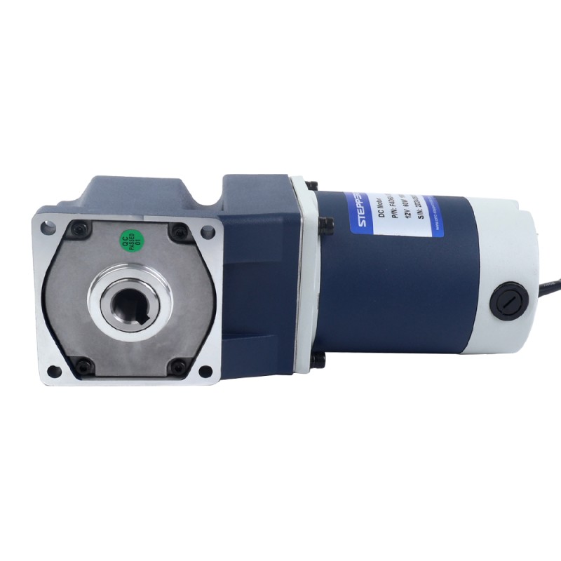 브러시형 12V 60W 8.00Nm(1132.90oz.in) 30RPM, 100:1 직각 기어박스 DC 기어 모터 포함 - F4D60-12GN-30S/4GN100RC | StepperOnline