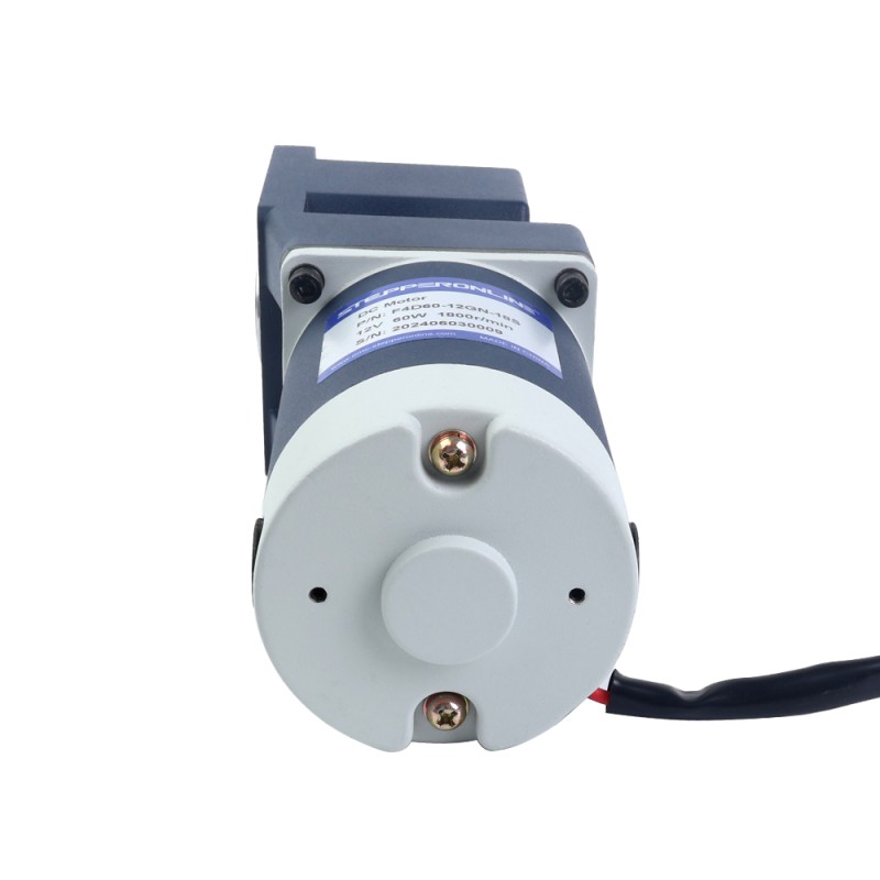 브러시형 12V 60W 8.00Nm(1132.90oz.in) 30RPM, 100:1 직각 기어박스 DC 기어 모터 포함 - F4D60-12GN-30S/4GN100RC | StepperOnline