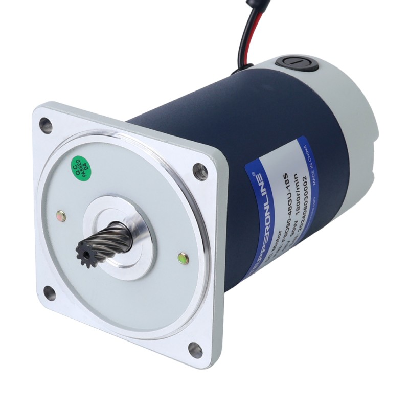 브러시형 48V 90W 1.93Nm(273.31oz.in) 360RPM 5:1 스퍼 기어박스 DC 기어 모터 포함 - F5D90-48GU-18S/5GU5KB | StepperOnline