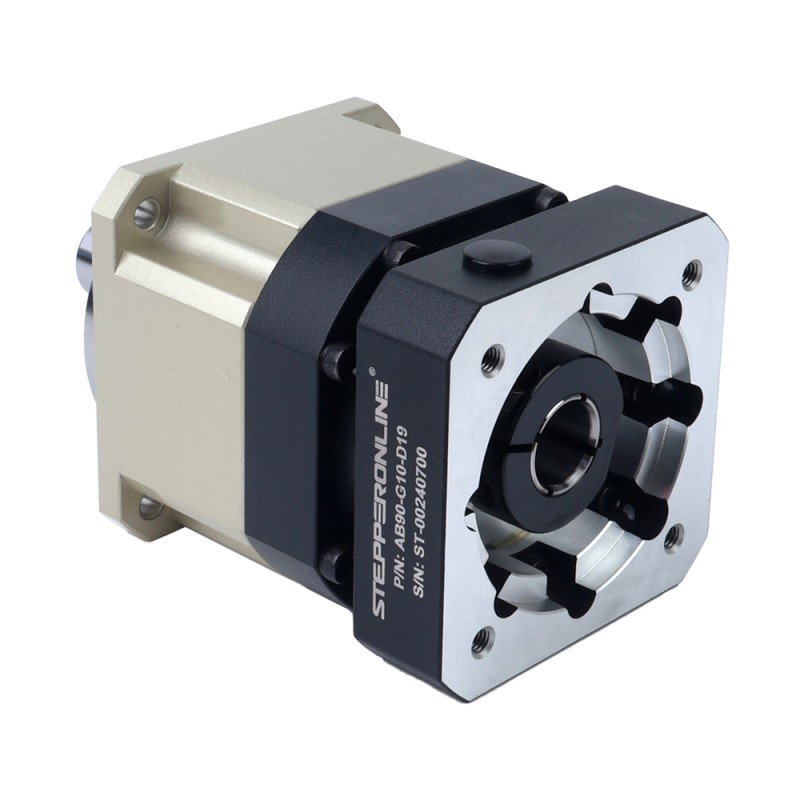 서보 모터 IP65용 AB 시리즈 90mm 10:1 헬리컬 유성 기어박스 백래시 5arcmin - AB90-G10-D19 | StepperOnline