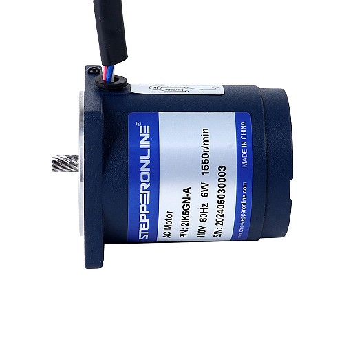 단상 110VAC 6W 60Hz 플랜지 60mm 기어비 200:1 스퍼 기어박스 AC 유도 전동기