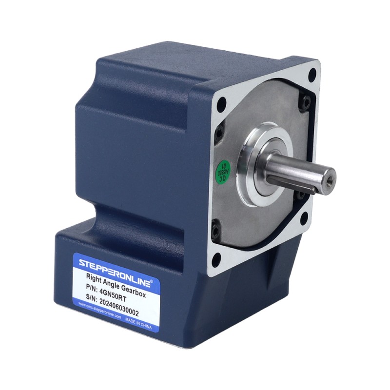 브러시형 12V 60W 8.00Nm(1132.90oz.in) 36RPM, 50:1 직각 기어박스 DC 기어 모터 포함 - F4D60-12GN-18S/4GN50RT | StepperOnline
