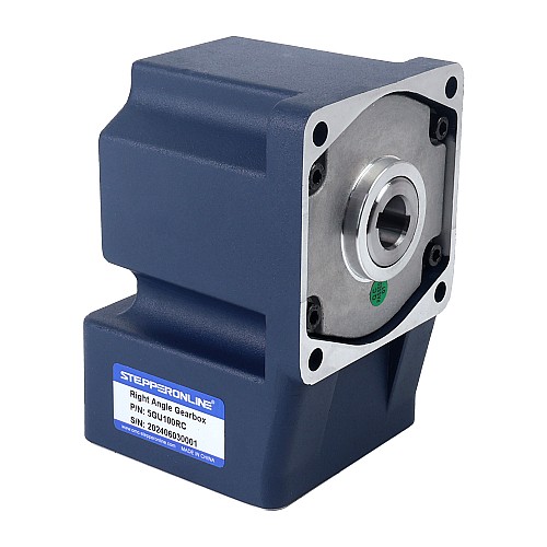 브러시형 24V 150W 20.00Nm(2832.24oz.in) 30RPM, 100:1 직각 기어박스 DC 기어 모터 포함 - F5D150-24GU-30S/5GU100RC | StepperOnline
