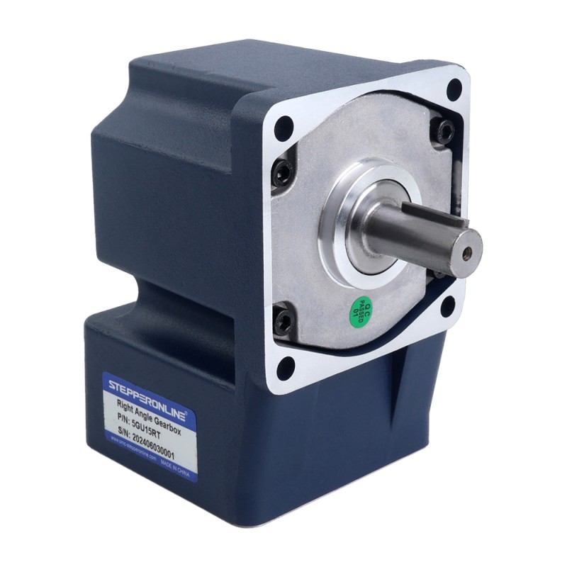 단상 110VAC 90W 50Hz 플랜지 90mm 기어비 15:1 직각 기어박스 AC 유도 전동기 90W 220VAC 50Hz 90RPM 7.00Nm(991.28oz.in) 플랜지 90mm 직각 기어박스 키 홈 샤프트 단상 AC 유도 전동기 - 5IK90GU-CFT/5GU15RT | StepperOnline