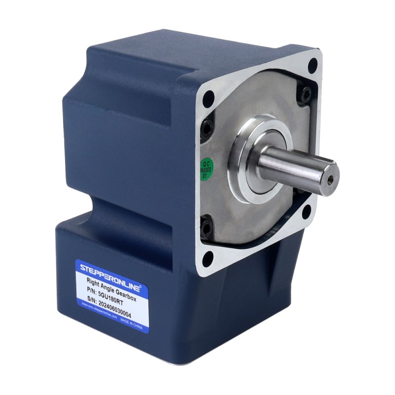 단상 110VAC 90W 50Hz 플랜지 90mm 기어비 180:1 직각 기어박스 AC 유도 전동기 90W 220VAC 50Hz 7.5RPM 40.00Nm(5664.47oz.in) 플랜지 90mm 직각 기어박스 키 홈 샤프트 단상 AC 유도 전동기 - 5IK90GU-CFT/5GU180RT | StepperOnline