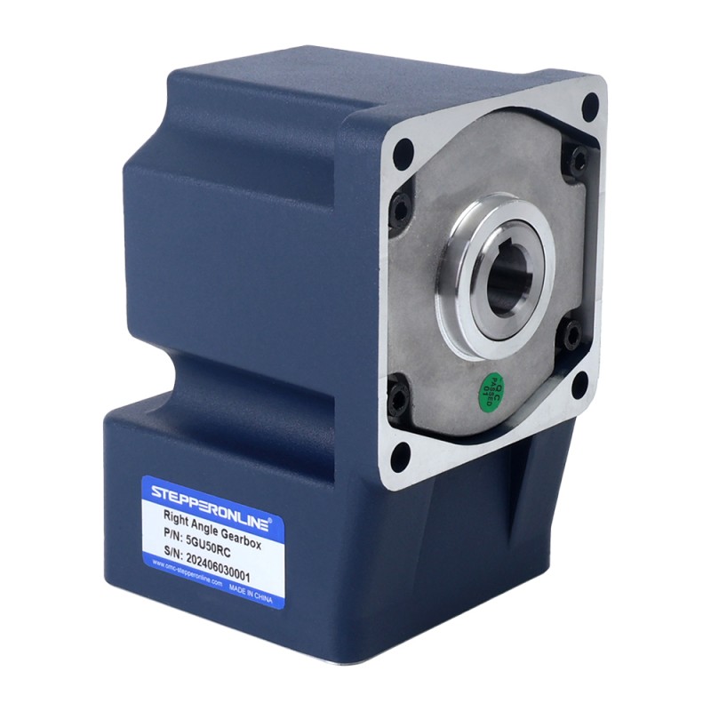 24V 120W 60RPM 기어드 BLDC 모터 11.63Nm(1647.32oz.in) 50:1 직각 기어박스 - F55B120-24GU-30S/5GU50RC | StepperOnline 24V 120W 60RPM 기어드 BLDC 모터 11.63Nm(1647.32oz.in) 50:1 직각 기어박스 - F55B120-24GU-30S/5GU50RC | StepperOnline