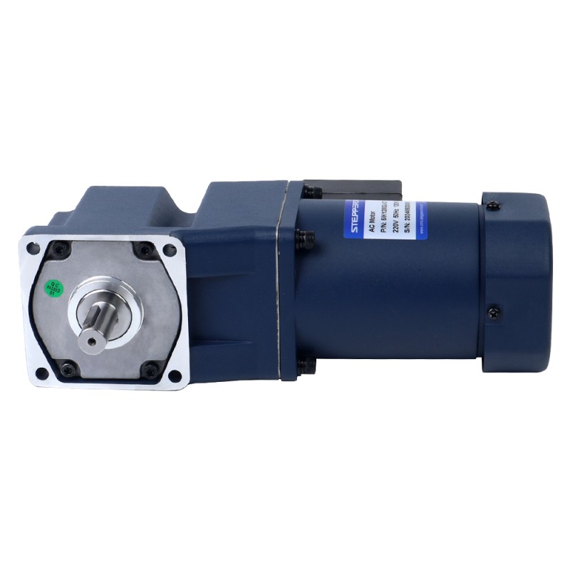 120W 220VAC 50Hz 13.5RPM 40.00Nm(5664.47oz.in) 플랜지 90mm 직각 기어박스 키 홈 샤프트 단상 AC 유도 전동기 - 5IK120GU-CFT/5GU100RT | StepperOnline