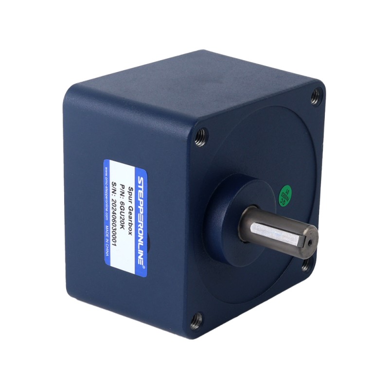 48V 200W 150RPM 기어박스가 있는 브러시리스 DC 모터 8.40Nm(1189.54oz.in) 20:1 스퍼 기어박스 - F6B200-48GU-30S/6GU20K | StepperOnline