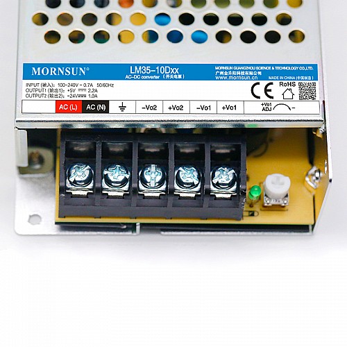 35W 5V/2.2A 24V/1A 85-264VAC/120-370VDC 스위칭 전원 공급 장치