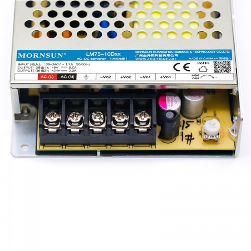 75W 5V/7.0A 12V/3.0A 90-264VAC/120-373VDC 스위칭 전원 공급 장치