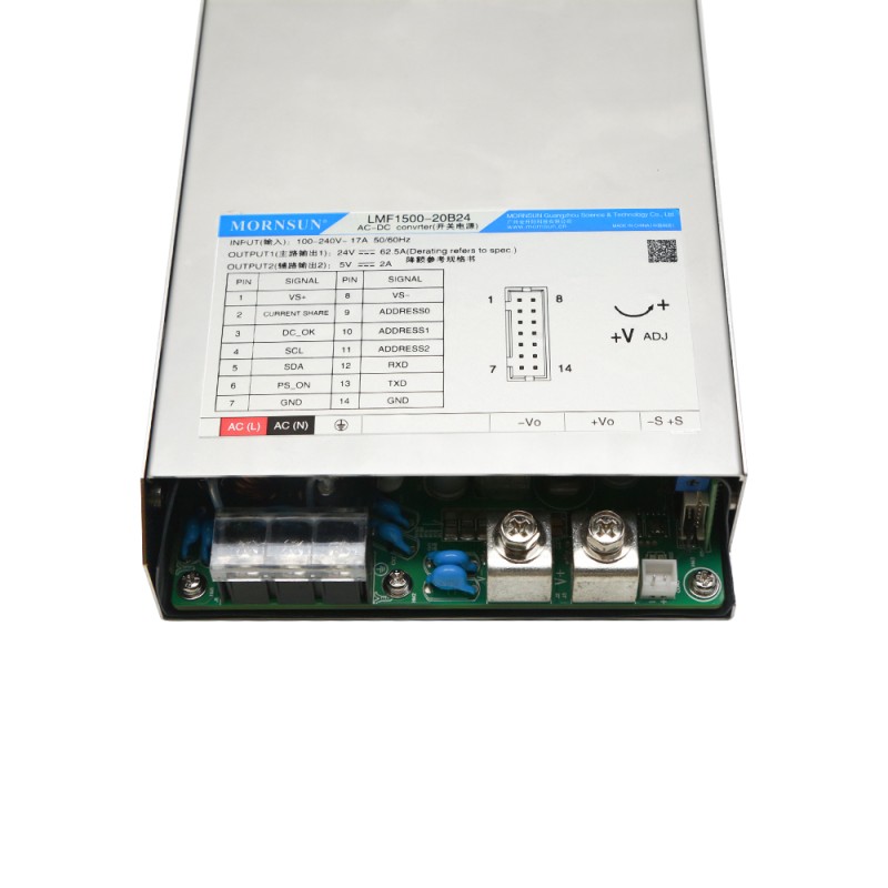 1500W 12V 125.0A 85-264VAC/120-370VDC PFC 기능을 갖춘 스위칭 전원 공급 장치