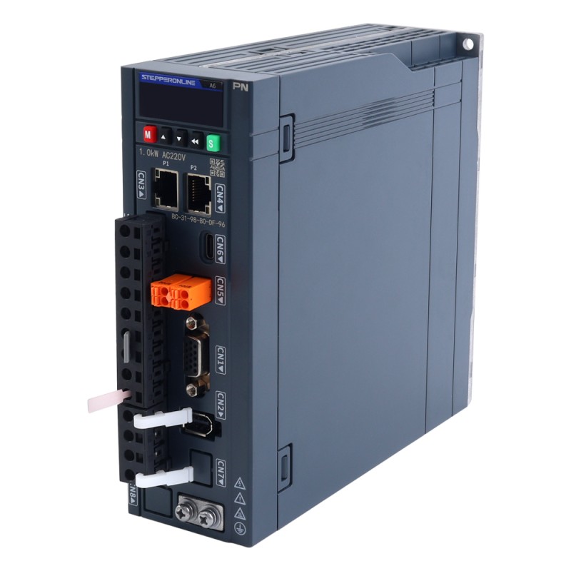A6 시리즈 1000W STO Safe Torque Off PROFINET AC 서보 모터 키트 3000rpm 3.18Nm 브레이크 포함 17비트 절대 인코더 IP67 - A6-PN1000H2B1-M17-STO | StepperOnline