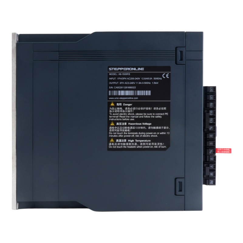A6H 시리즈 1300W RS485 AC 서보 모터 키트 1500rpm 8.34Nm 17비트 앱솔루트 엔코더 IP67 - A6H-RS1300H2A1-M17 | StepperOnline