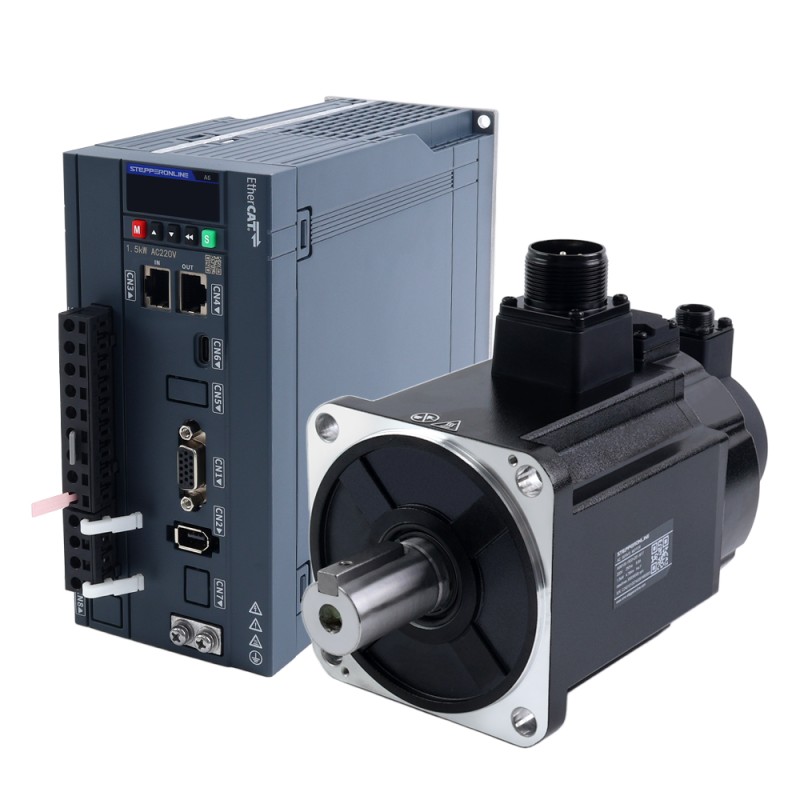 A6 시리즈 1500W EtherCAT AC 서보 모터 키트 3000rpm 4.78Nm 브레이크 포함 17비트 앱솔루트 엔코더 IP67 - A6-EC1500H2B1-M17 | StepperOnline