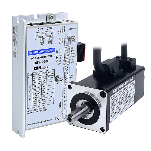 DSY 시리즈 100W CANopen DC 서보 모터 24-70VDC 0.318Nm 3000rpm 17-비트 증분형 엔코더 IP65 - DSY-C100L2A2-M17S | StepperOnline