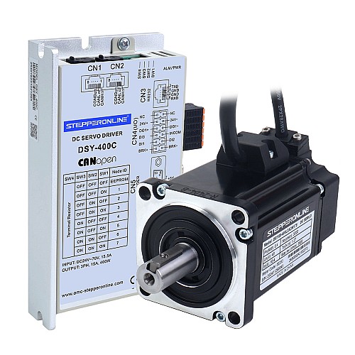 DSY 시리즈 400W CANopen DC 서보 모터 24-70VDC 1.27Nm 3000rpm 17-비트 증분형 엔코더 IP65 - DSY-C400L2A2-M17S | StepperOnline
