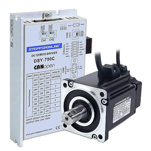 DSY 시리즈 750W CANopen DC 서보 모터 24-70VDC 2.39Nm 3000rpm 17-비트 증분형 엔코더 IP65 - DSY-C750L2A2-M17S | StepperOnline
