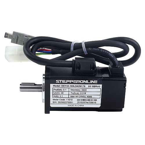 DSY 시리즈 100W CANopen DC 서보 모터 24-70VDC 0.318Nm 3000rpm 17-비트 증분형 엔코더 IP65 - DSY-C100L2A2-M17S | StepperOnline